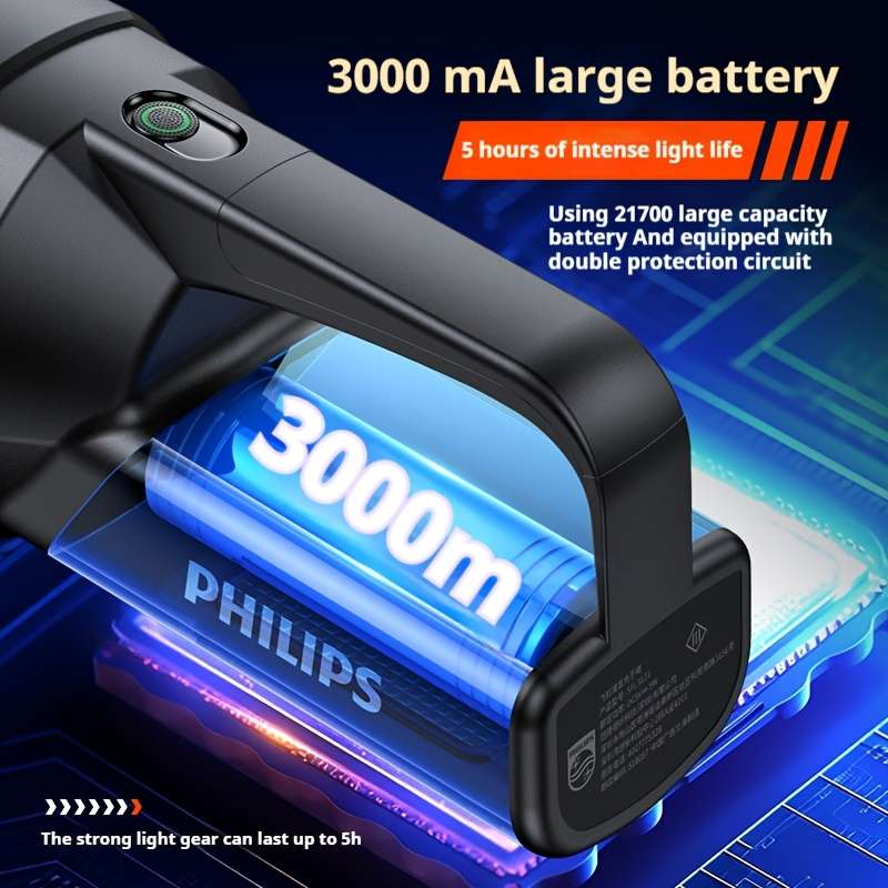 Portable Philips Flashlight 1Pc Work Side Light Type Emergency Reliable
