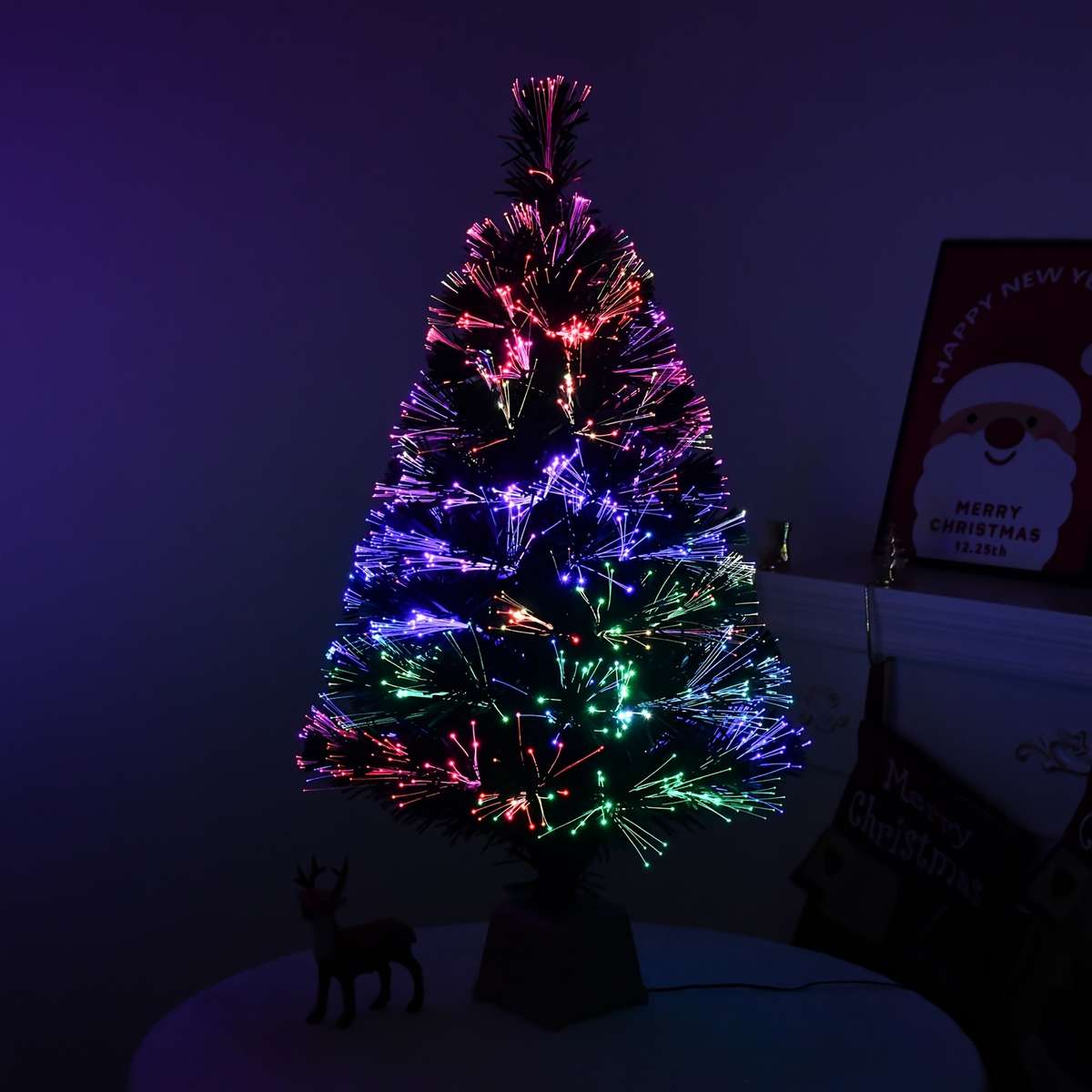 Christmas Lights 80Cm Green Newly Molded Basin Fiber Optic Tree