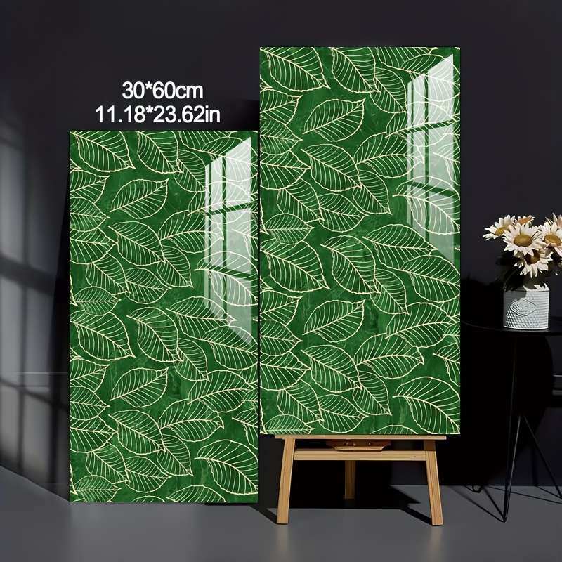 3PCS Classic Waterproof Potted Leaf Wall Stickers Removable Self Adhesive