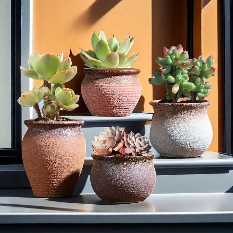 Flowerpot Style Frosted Meat Basin 4 Piece Set