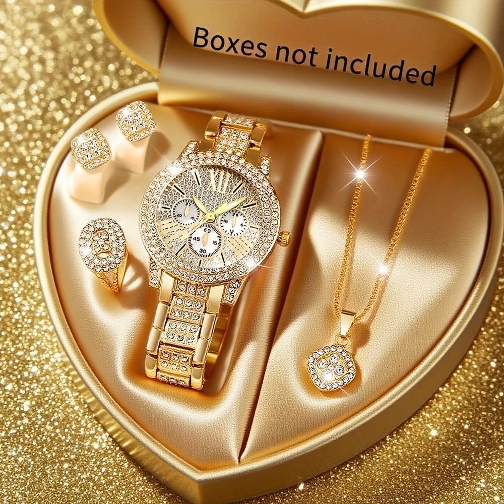 Professional Casual Simulated Women Quartz Sparkling Drill Stainless Steel