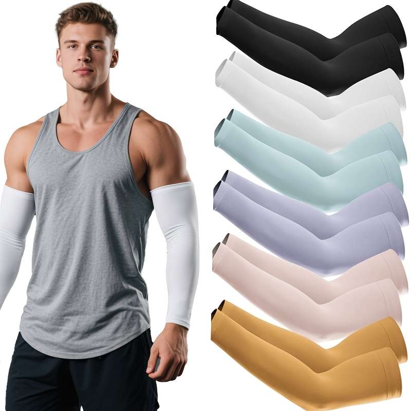 Sunscreen Sleeves Color 2 Black 2 Gray 2 White Pink Sky Blue