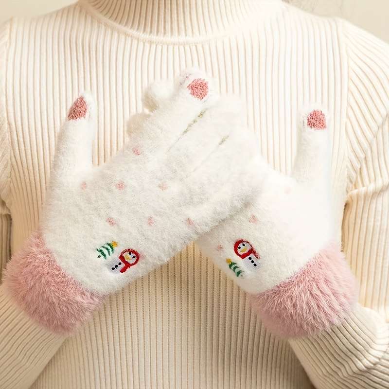 Winter Gloves Color White