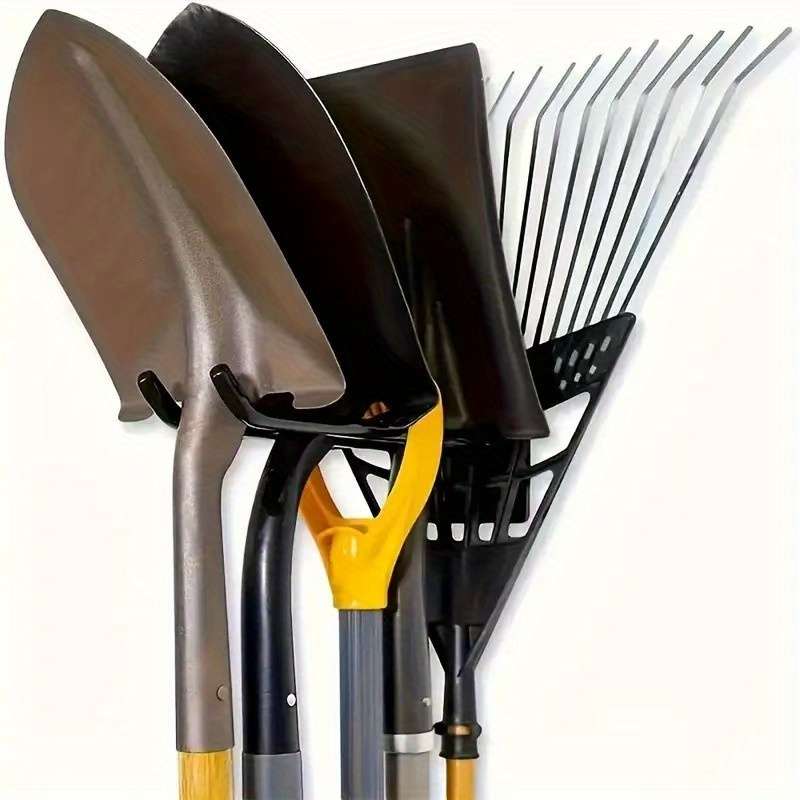 A Set Of 2 Wall Mounted Gardening Tool Storage Hangers Model Black folding hook Quantity 2pcs