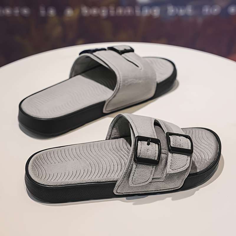 Men Slippers Summer Style Black Size Uk 7