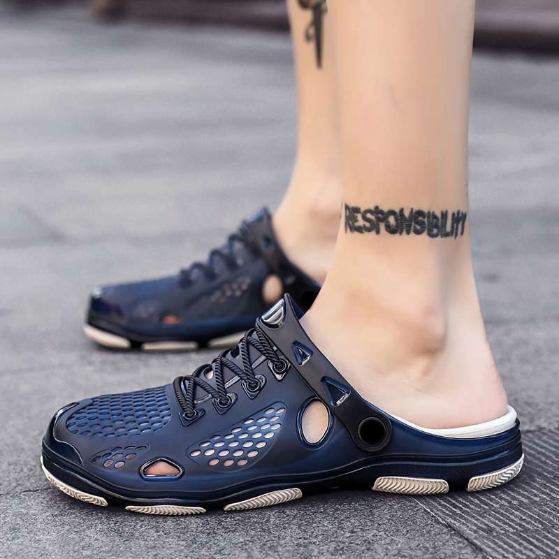 Men Slippers Summer Style Blue Size Uk 7