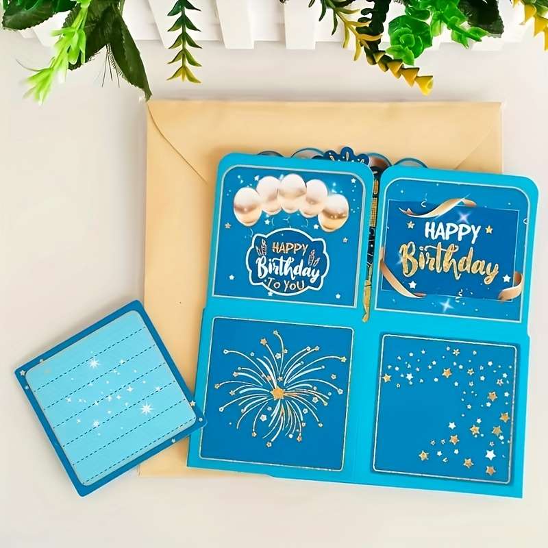 Greeting Cards Style Handmade 3D Pop-Up Birthday Card Box