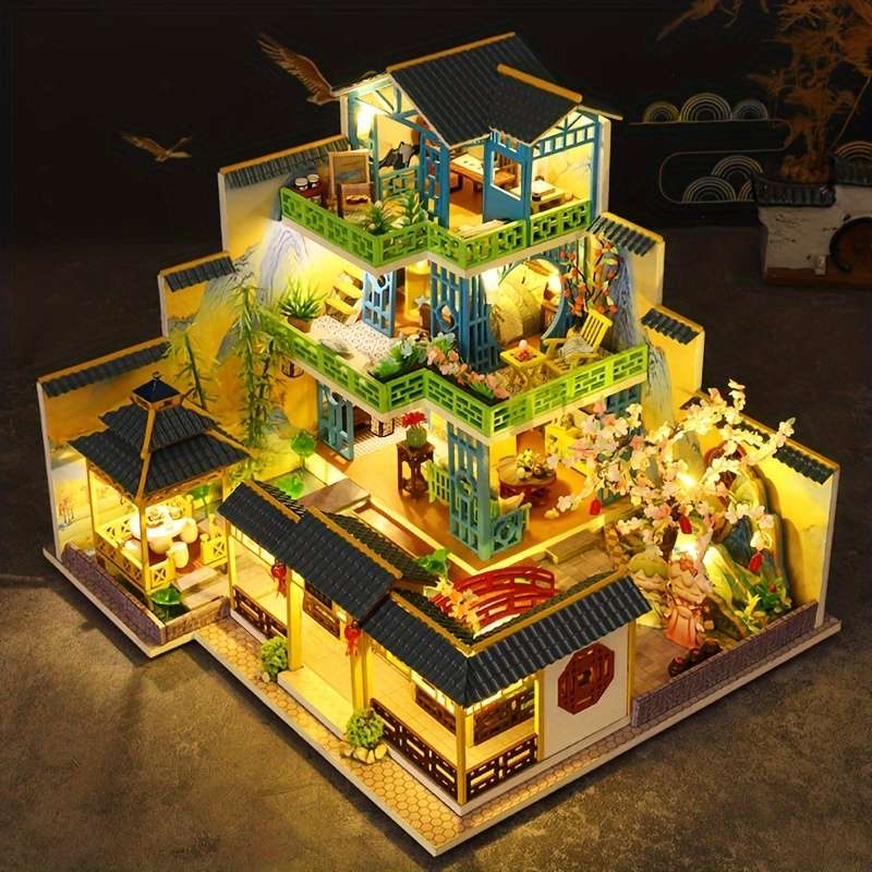 Building Toy Architectural Model Toy Set Style Spring Mountain Residence