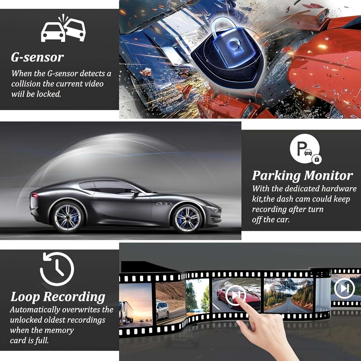 Dashcam Items 5-Inch Rearview Mirror Dual Recording
