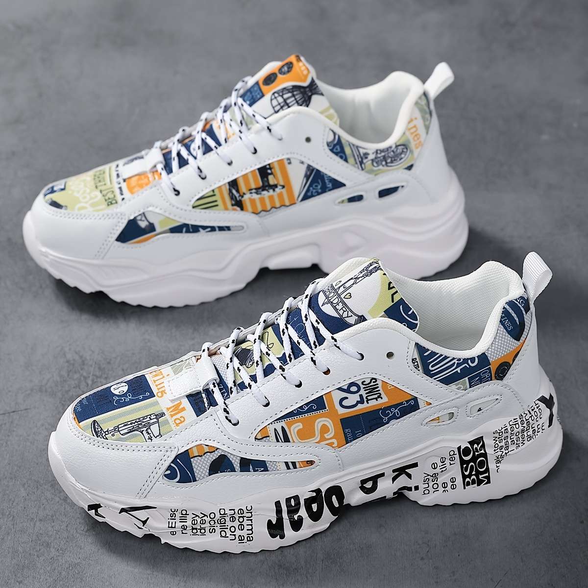 Sneakers Color White And Black Sizeuk 7.5