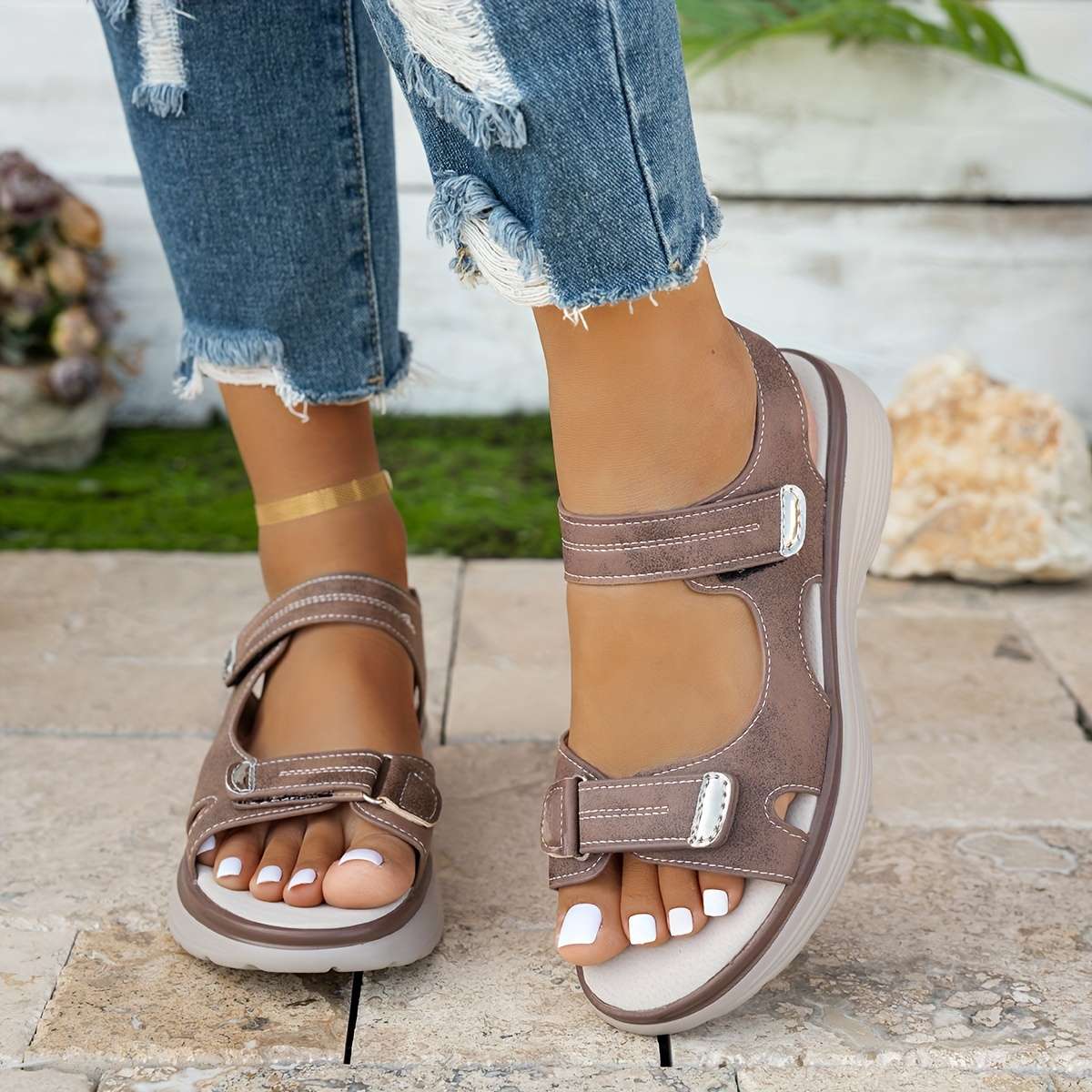 Durable Non Slip Shock Absorbing Soft Women S Platform Sandals With Chic Daily