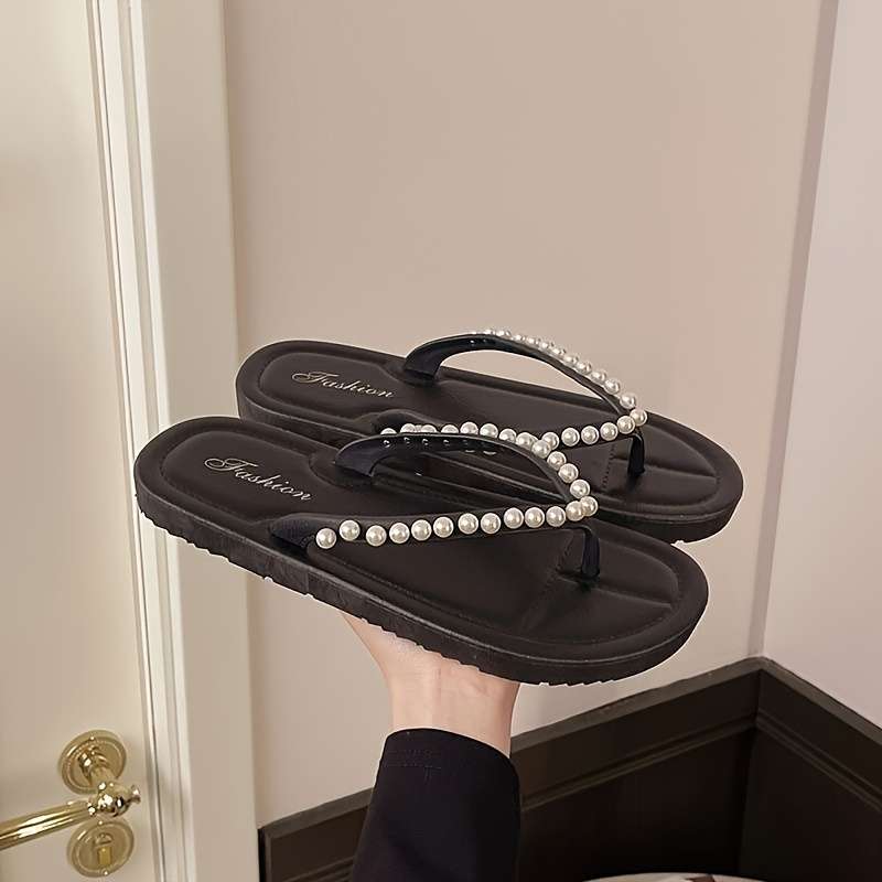 Ladies Summer Flip Flops Silvery Uk 4.5-5