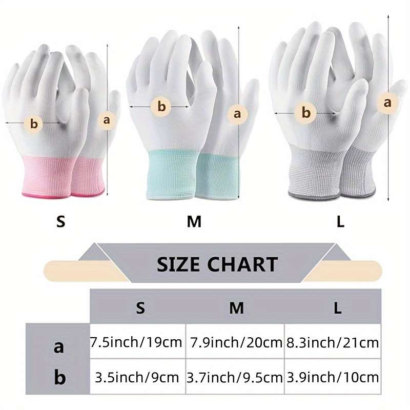 6 Pairs Pink Size L Multi Purpose Work Gloves