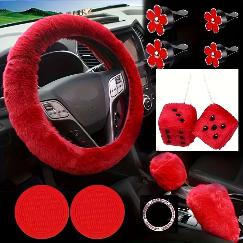Car Steering Wheel Cover Red