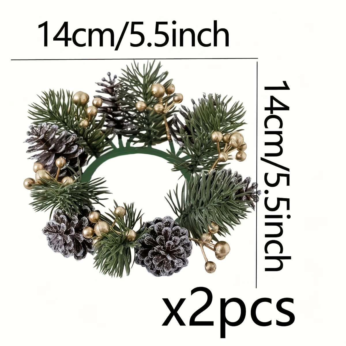 Christmas Decorations Color 2Pcs Golden