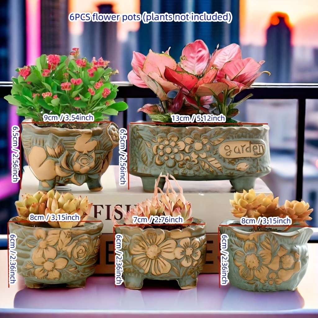 Flowerpot Style Artificial Jade Makeup 5 Piece Set