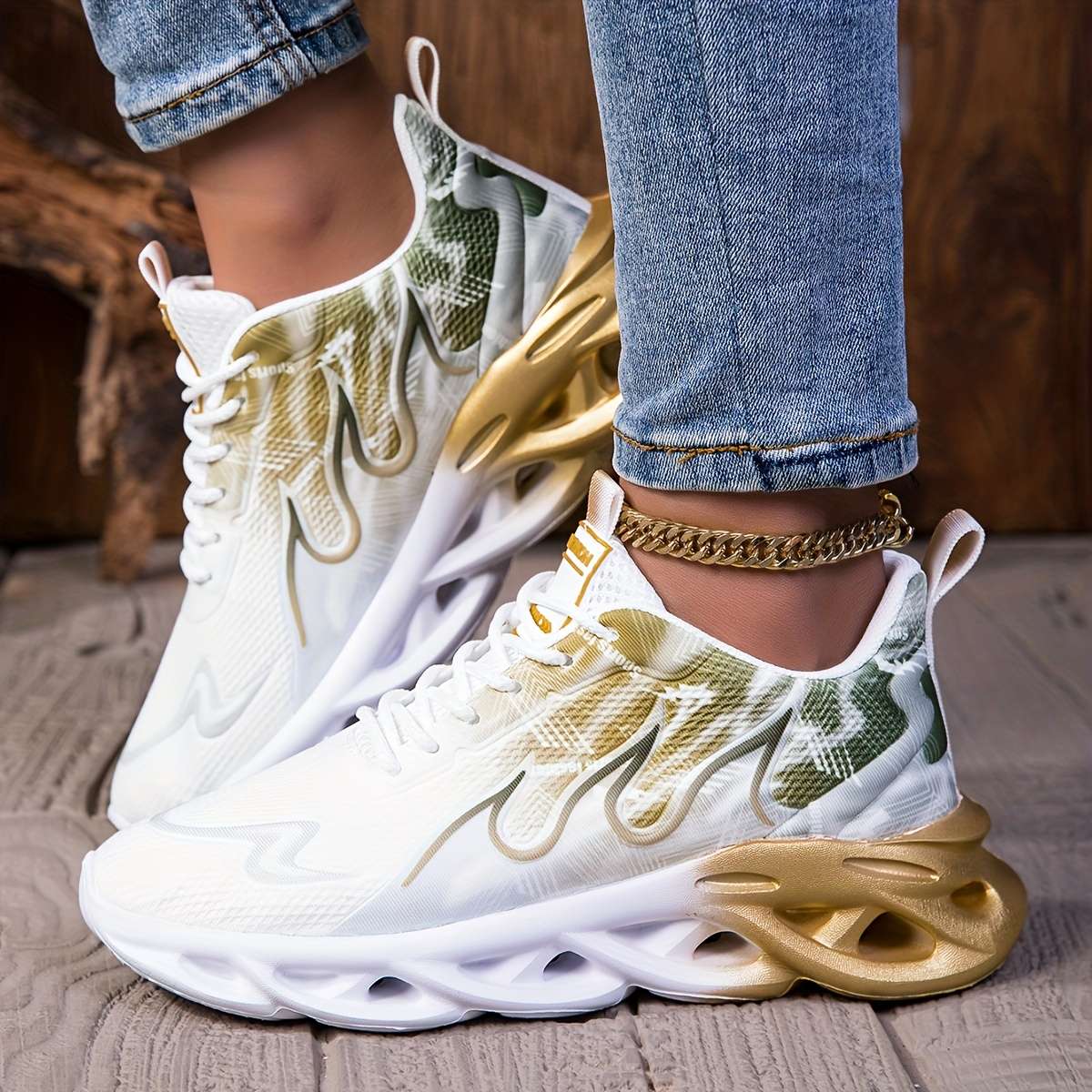 Women S Sneakers Color Golden Sizeuk 3.5