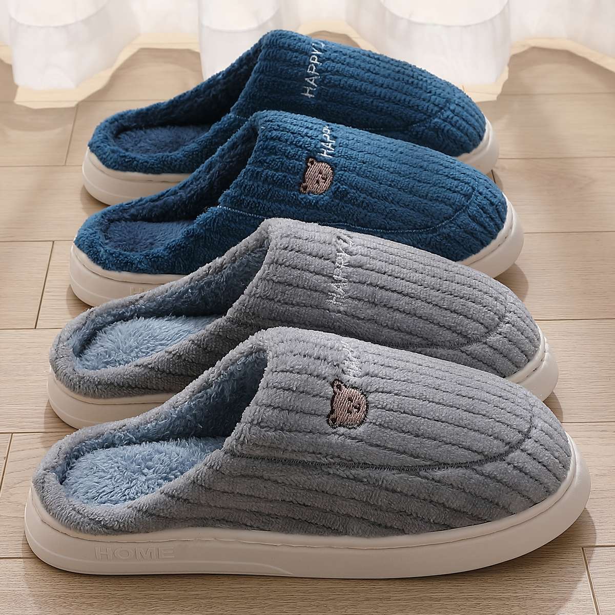 Cotton Slippers Color Grey Sizeuk 6.5-7