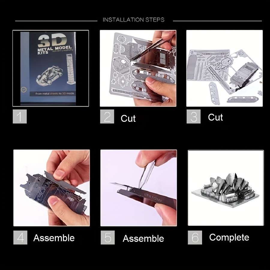 3D Building Model Puzzle Set Items Sydney Opera House