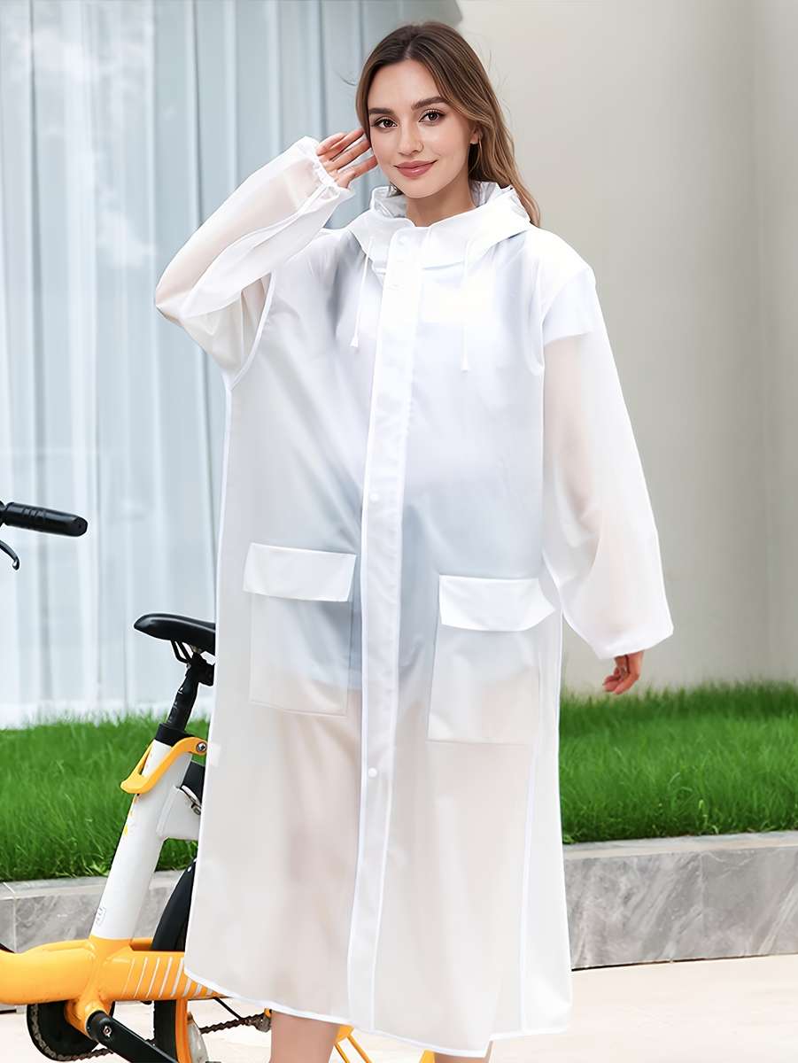 Raincoat Transparent Black Border Size L