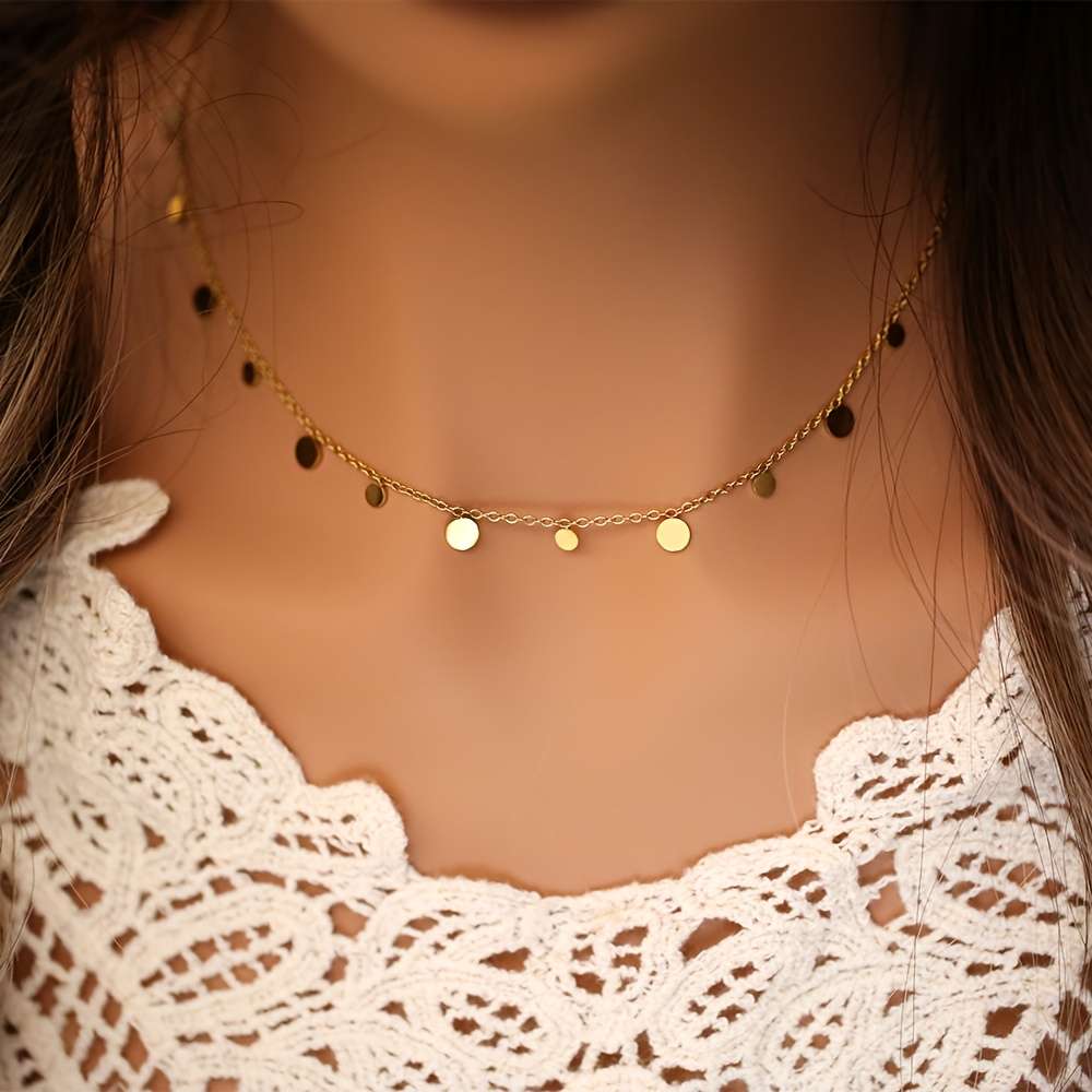 Womens Necklace Color Golden