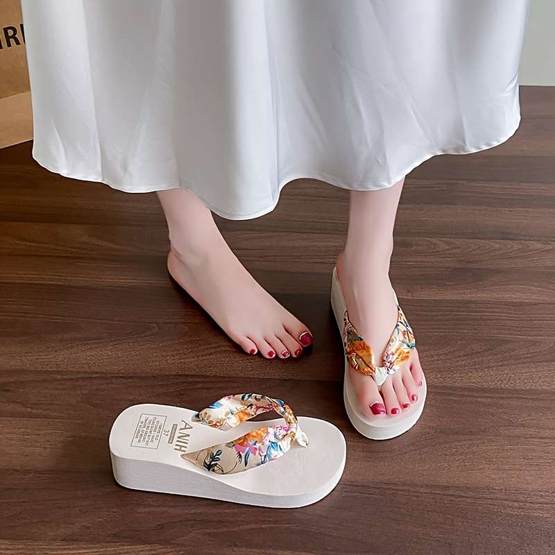 Ladies Summer Flip Flops White Uk 5