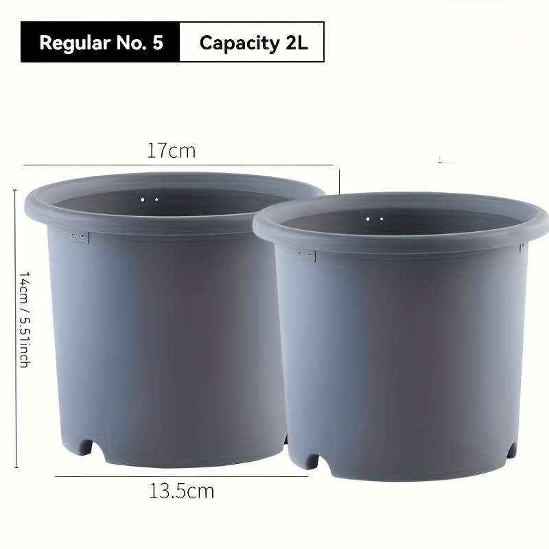 Flowerpotmodel No  5  Diameter 17 02 Cmcolor 2Pcs Simple Gray