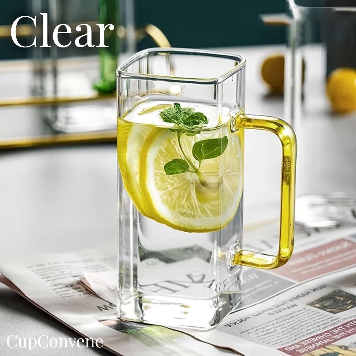 Water Cup Color Green Handle Quantity4