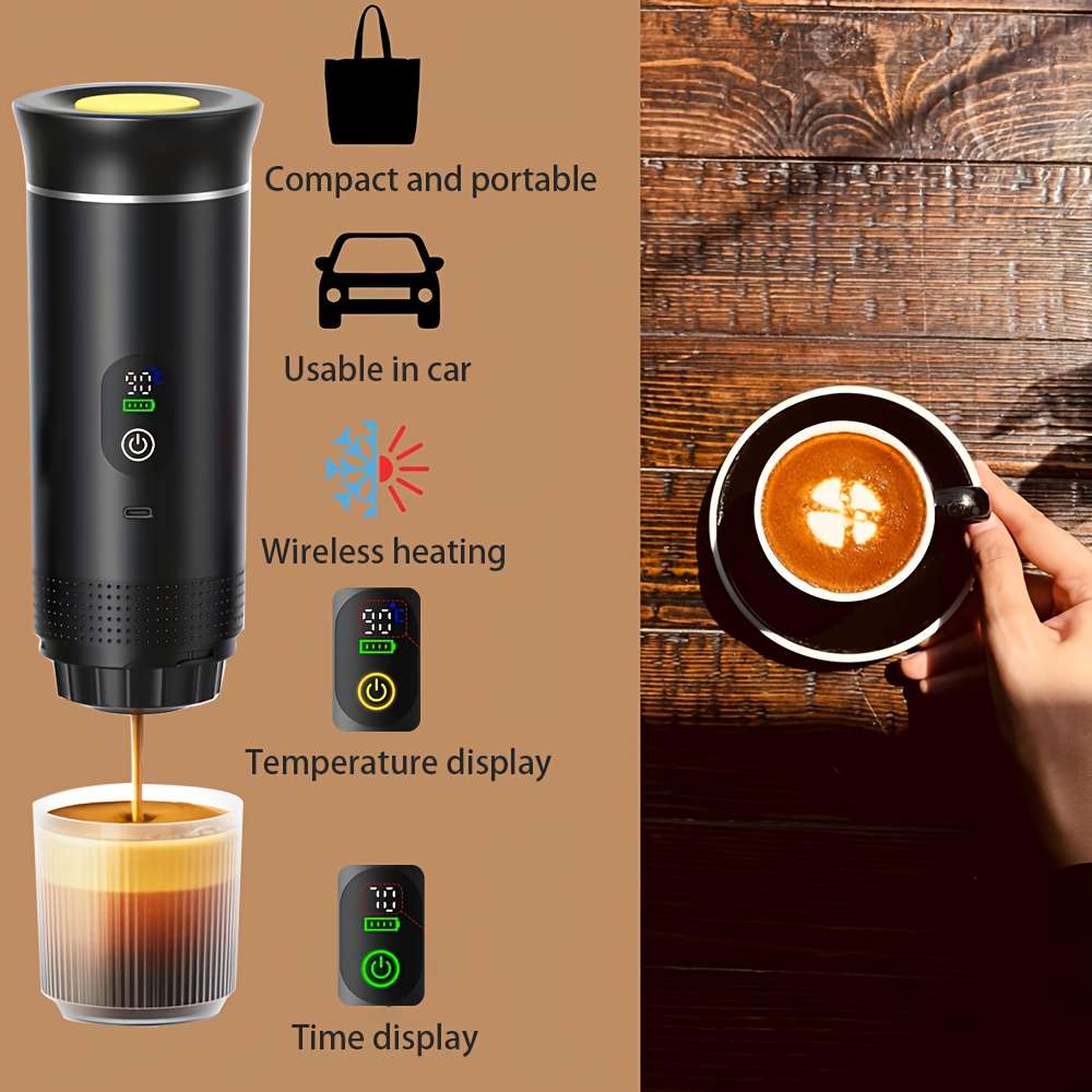 Upgrade Edition Portable Espresso Machine With Digital Display And Stand Type