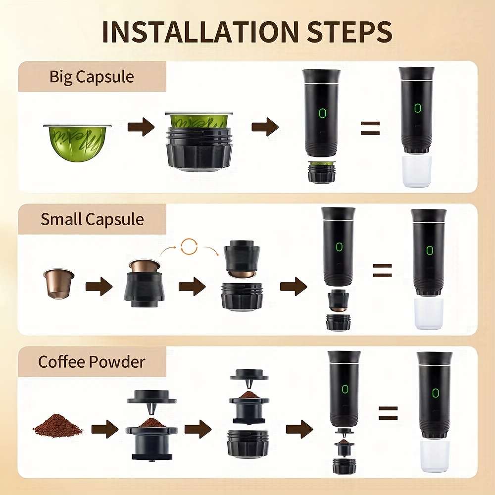 Nevho Compact Espresso Machine Usb Rechargeable Coffee Maker With Temperature