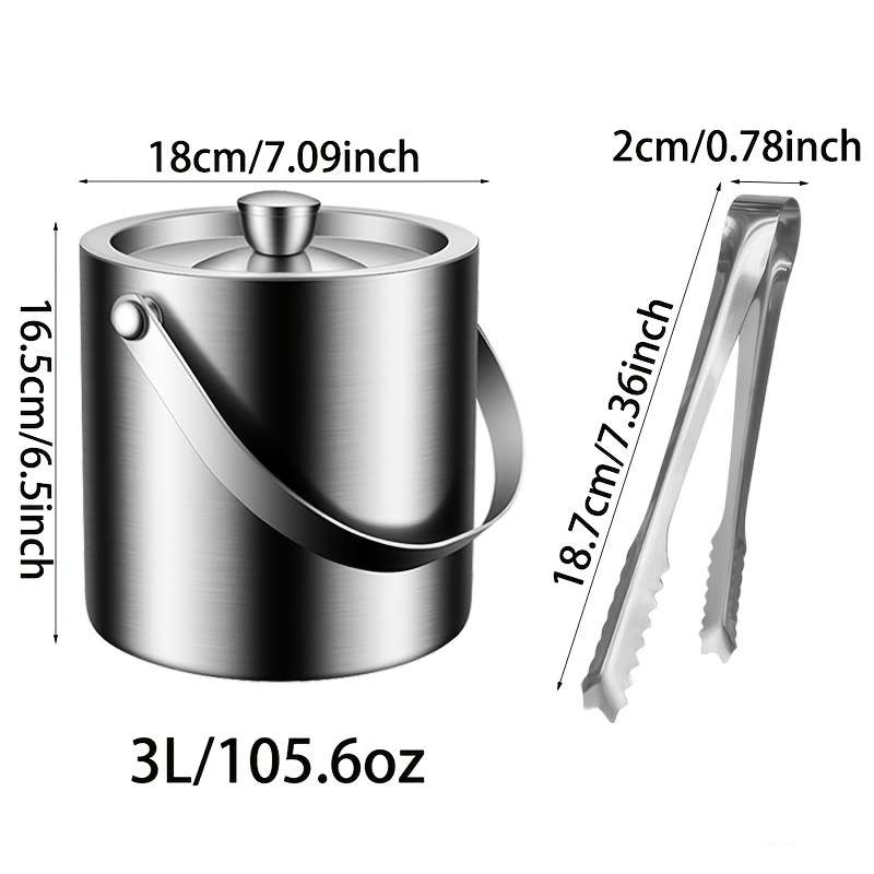 Ice Bucket Quantity 2Pcs  Ice Bucket 70Ozclip