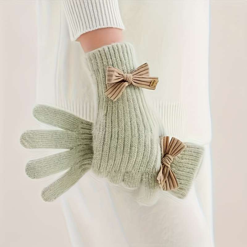 Modern Functional Fingerless Gloves For Women Autumn Winter Versatile Thickened