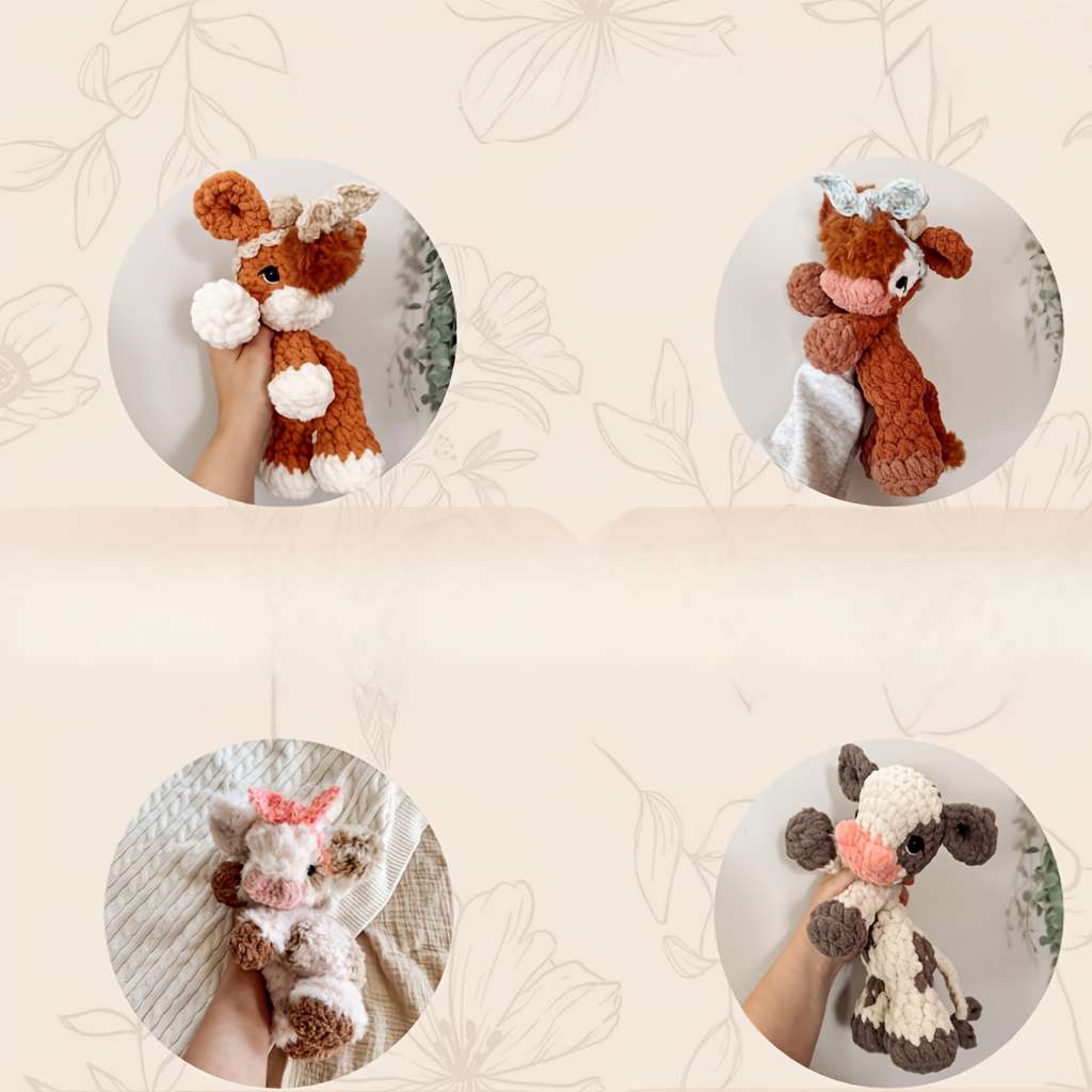 Plush Toyss Model 352 Black and White Calf