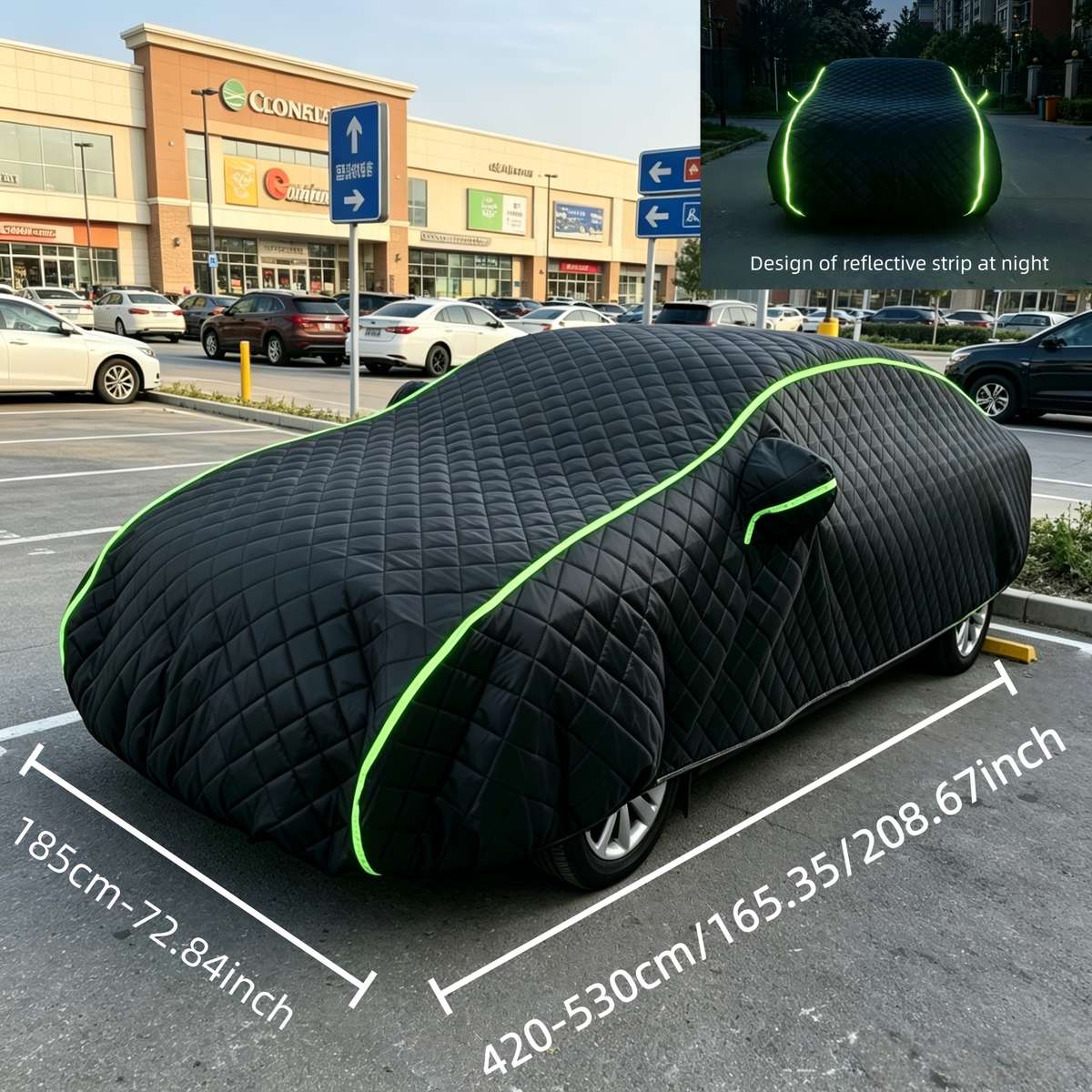 Car Cover Size Black Sedan 5.3 Meters