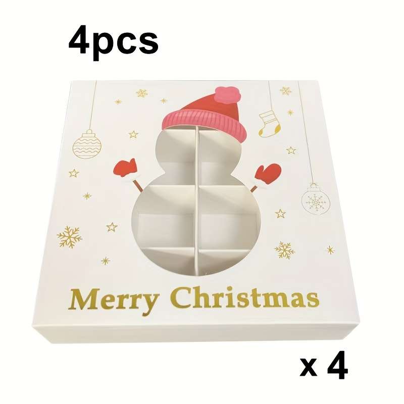Christmas Gift Boxes Model Snowman 4Pcs Items Christmas Gift Box