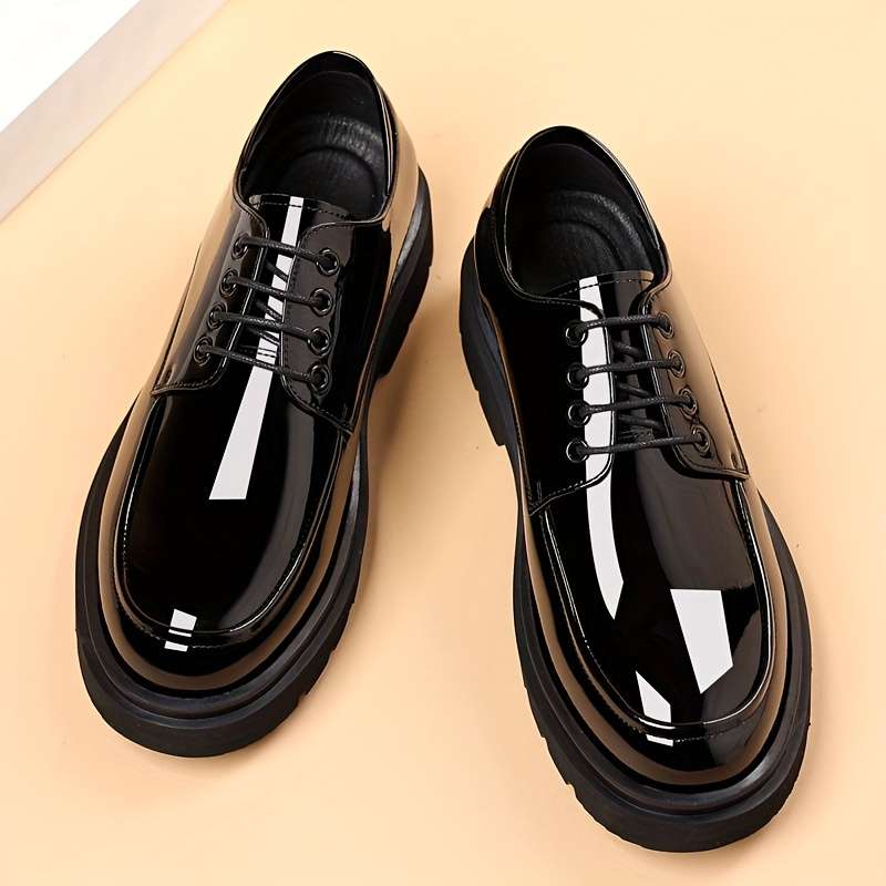 Mens Leather Shoes Color Black Sizeuk 7.5