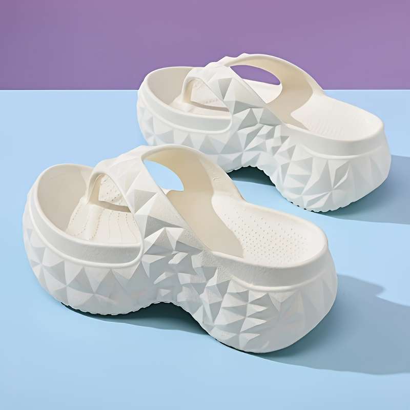 Ladies Summer Flip Flops White Uk 2.5-3