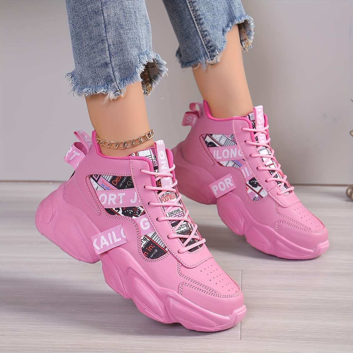Women S Sneakers Color Pink Sizeuk 10