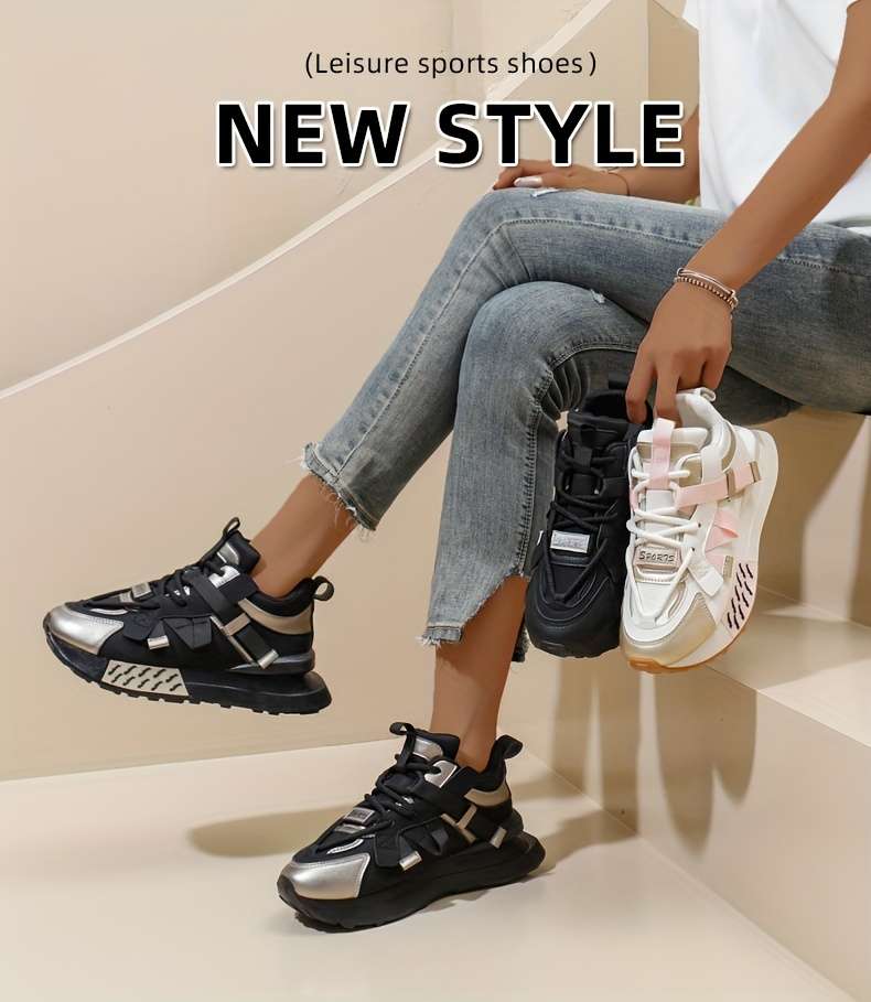 Women S Sneakers Color Black Silvery Sizeuk 7.5