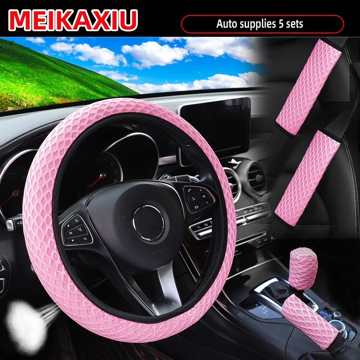 Car Steering Wheel Cover Black