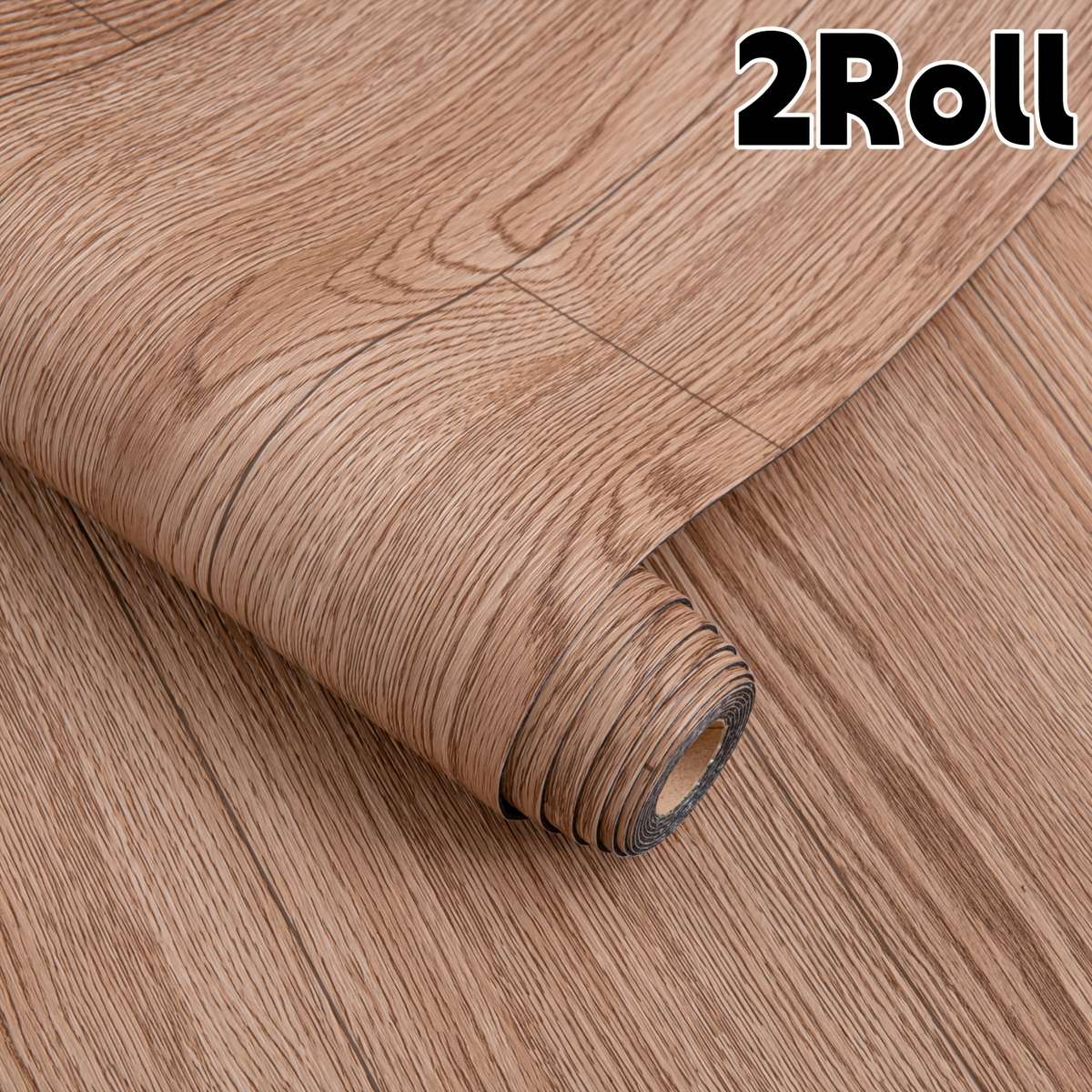 Self Adhesive Floor Stickers Warm Yellow Oak Wood 2Roll