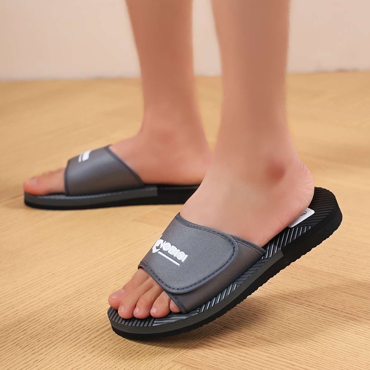 Men Slippers Summer Style Grey Size Uk 7.5