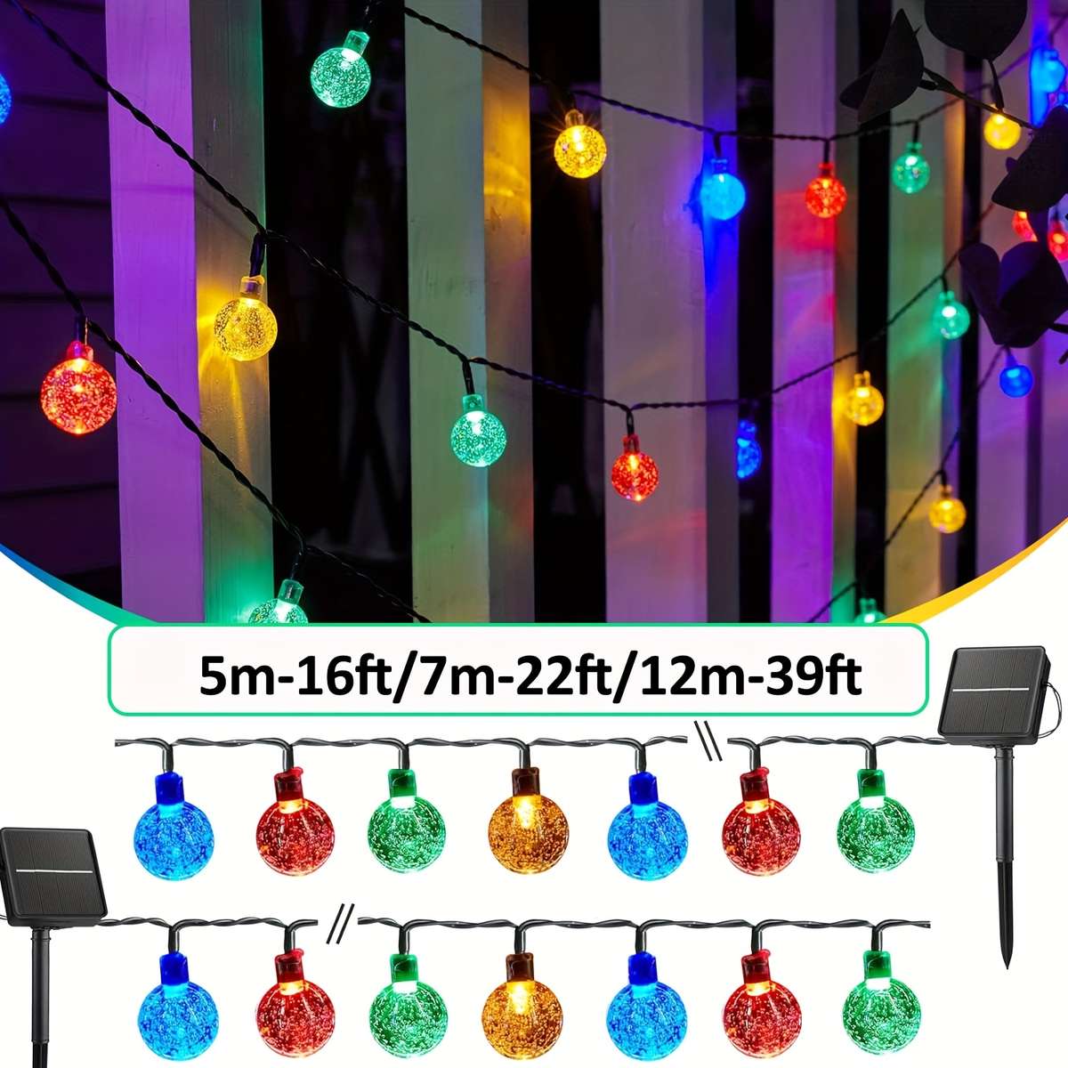 100Led Solar Bubble String Lights 7M