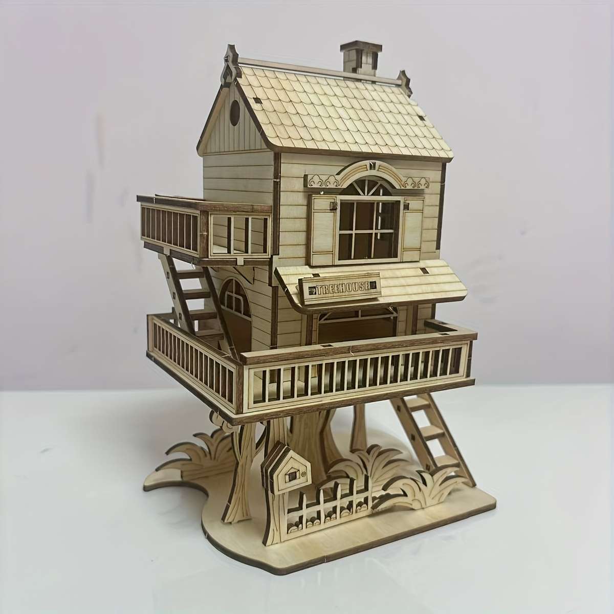 3D Model Desktop Ornaments Style Double Layer Tree House