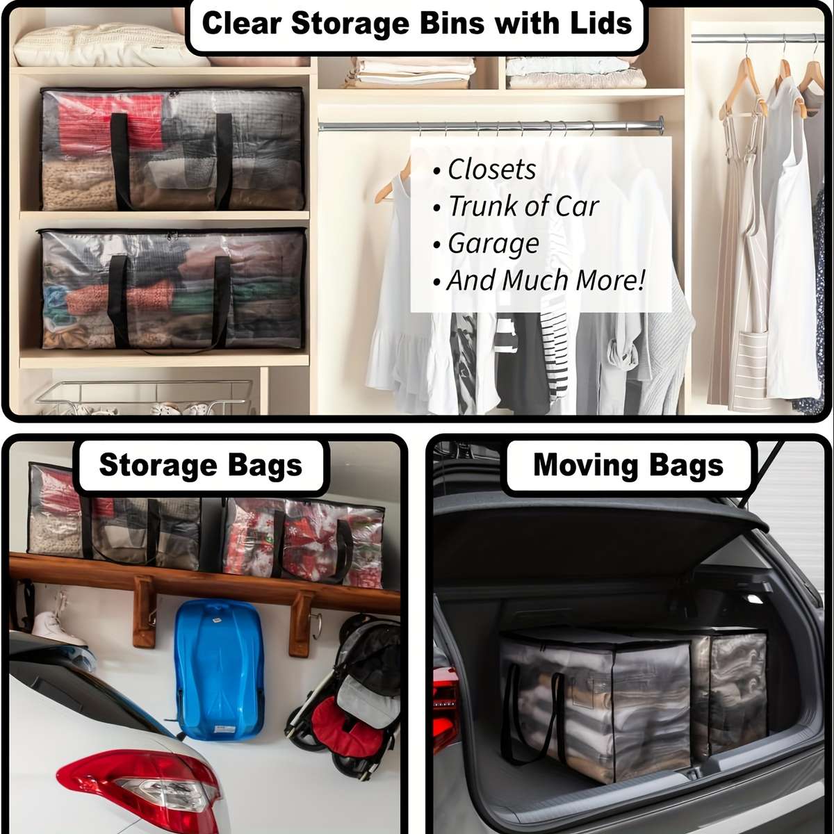 6Pcs 2 4 Heavy Duty Transparent Storage Bag 2 4 2 Pieces
