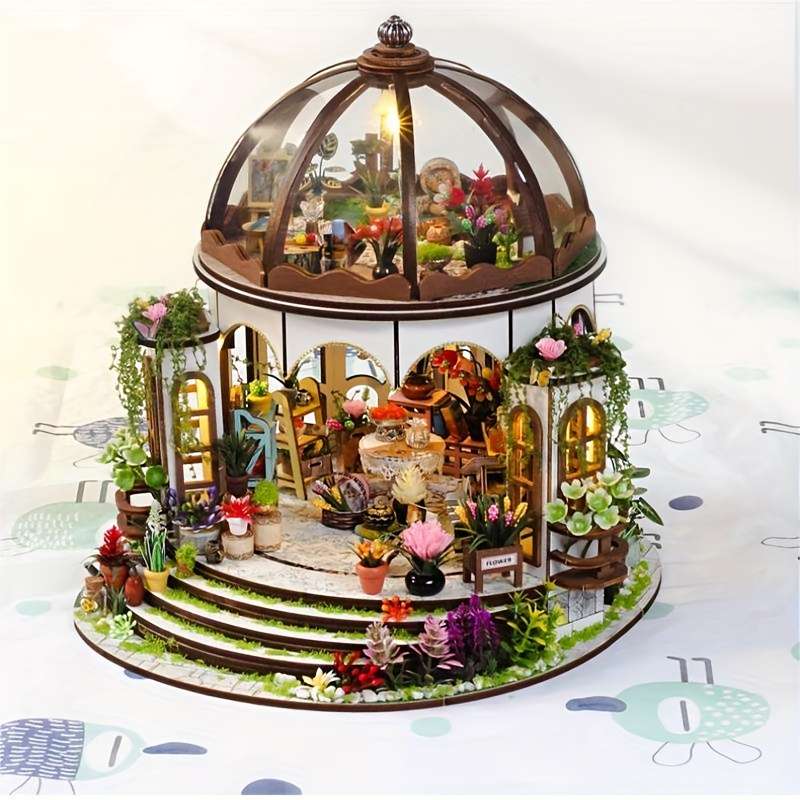 Diy 3D Aerial Garden Model Kit Handcrafted Miniature Architecture For Christmas