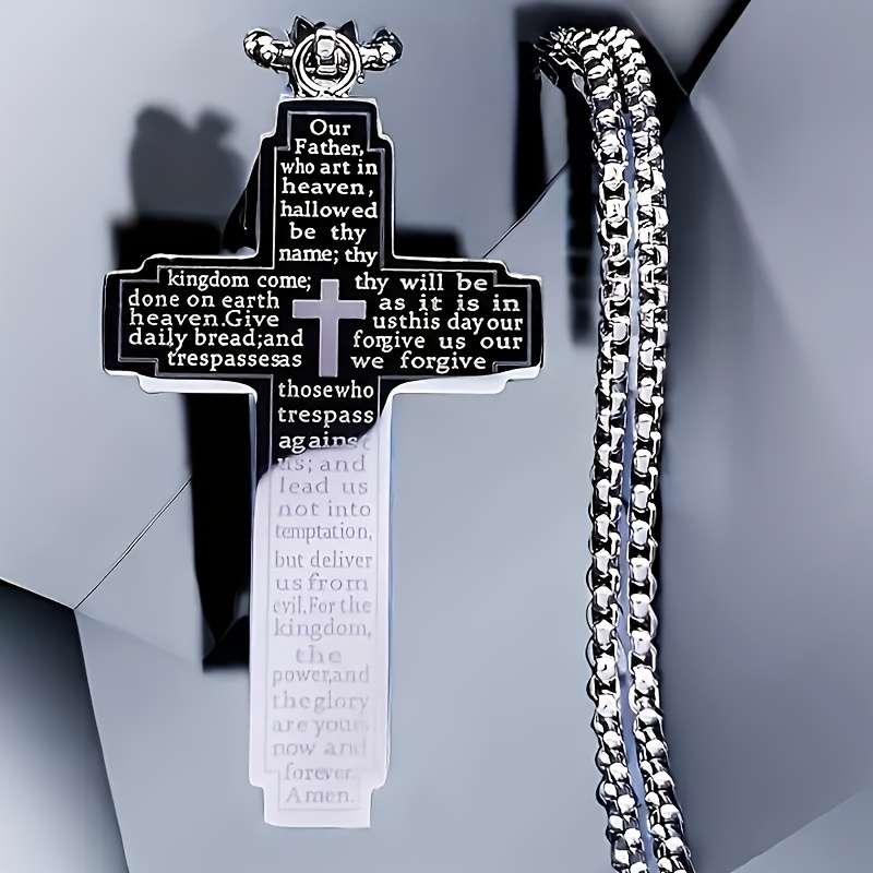 Plated Christian Scripture Cross Pendant Gold