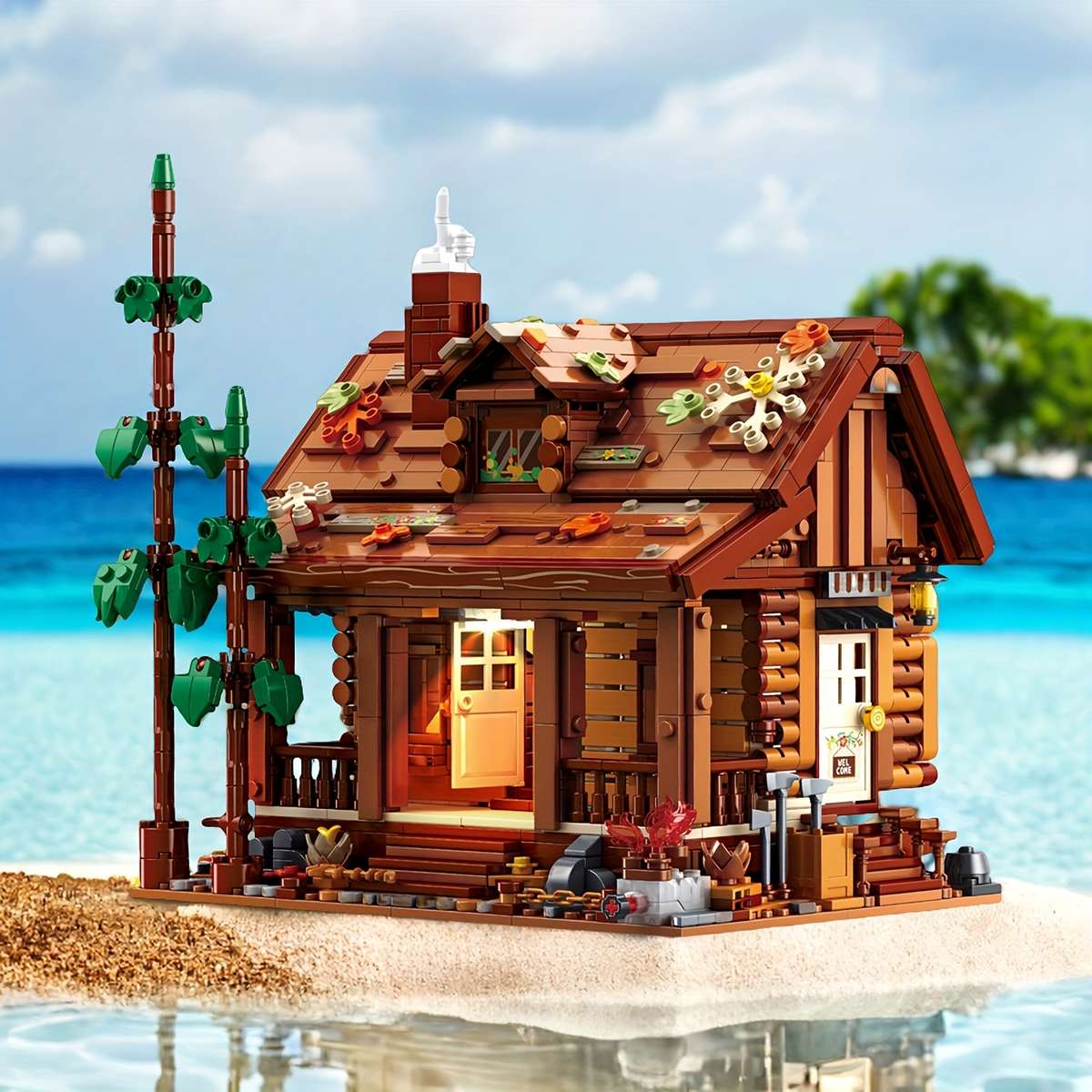 Building Toy Architectural Model Toy Set Color Brown 1969Pcs