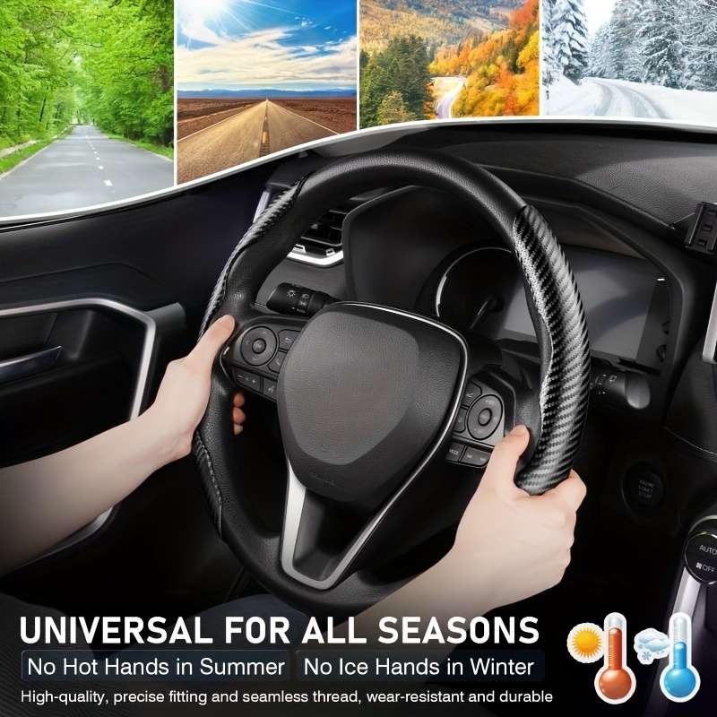 Car Steering Wheel Cover Black Quantity 2Pc Black