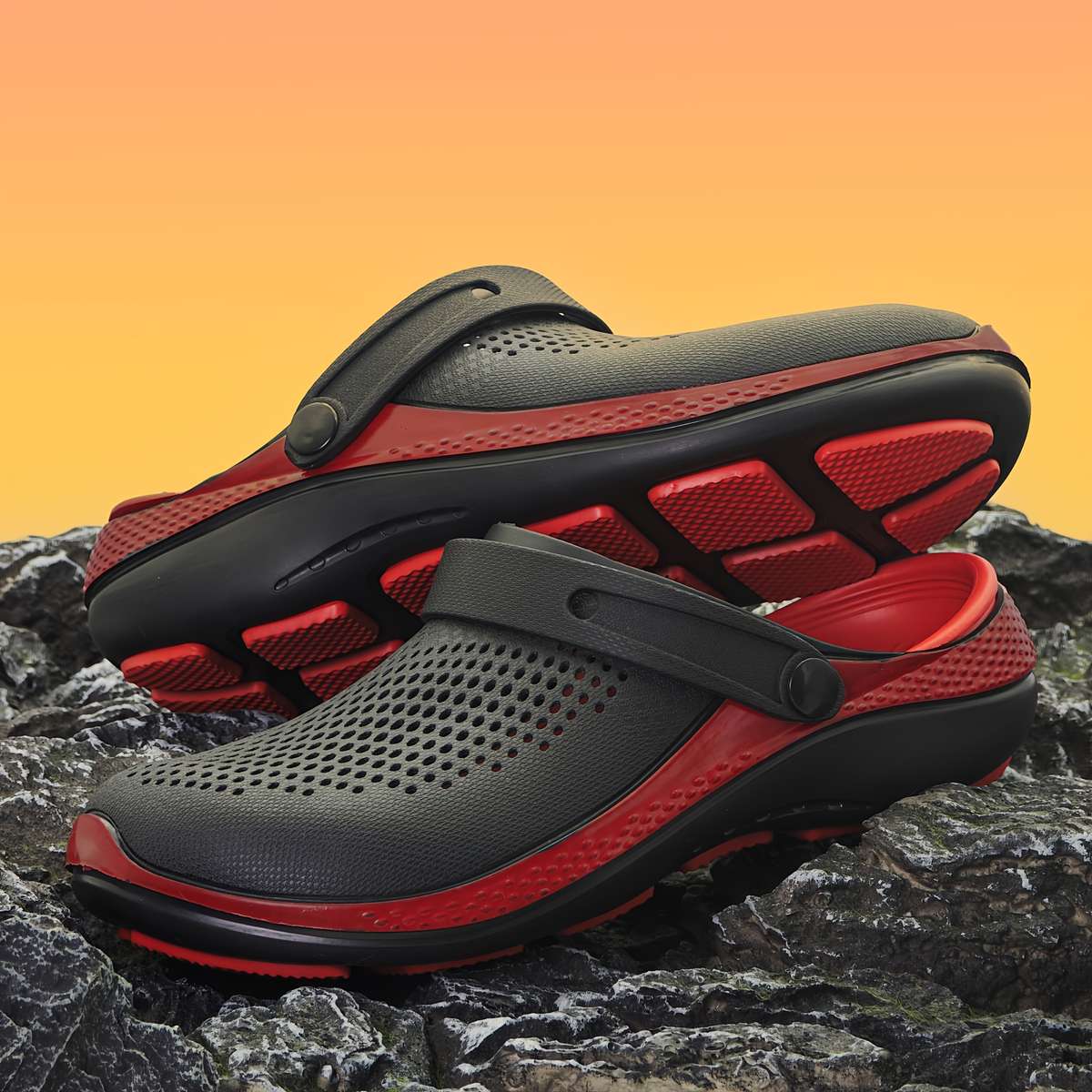 Men Slippers Summer Style Grey Size Uk 7